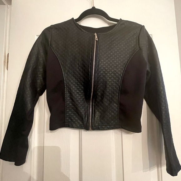 Textured Italian Faux Leather Jacket with detailing - Picture 1 of 4